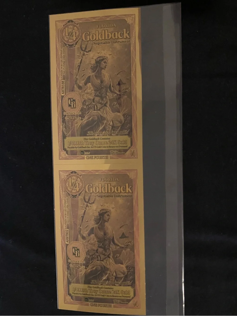 2026 Florida 1/4 Goldback (2pcs)